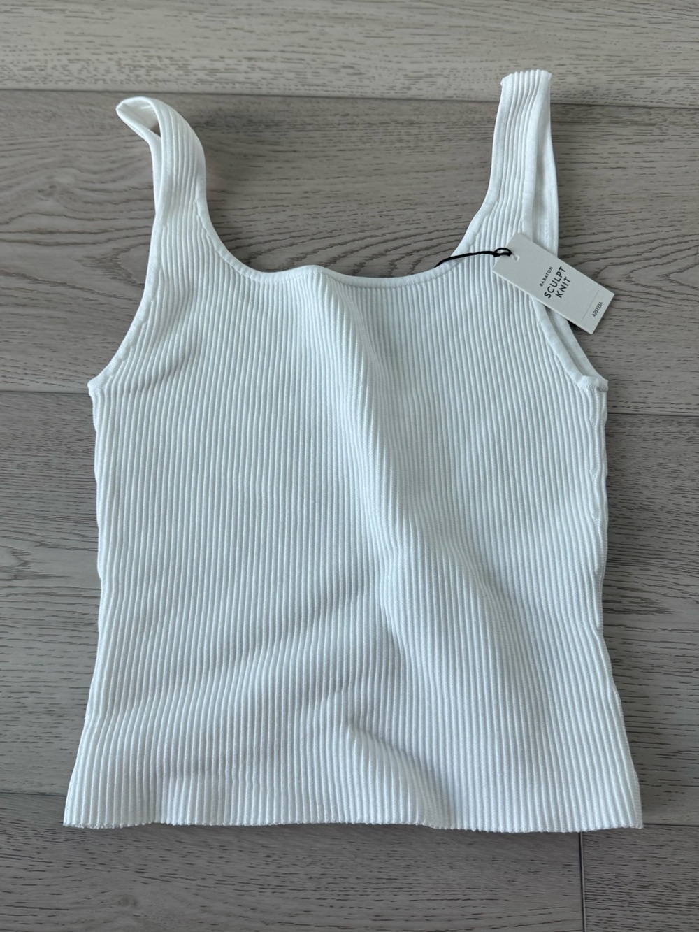 Aritzia Babaton Ribbed Square-Neck Tank Top - White